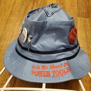 Vintage 90s Mechanic Bucket Hat Adult Large Blue Novelty Laidback 1994‎ Tools